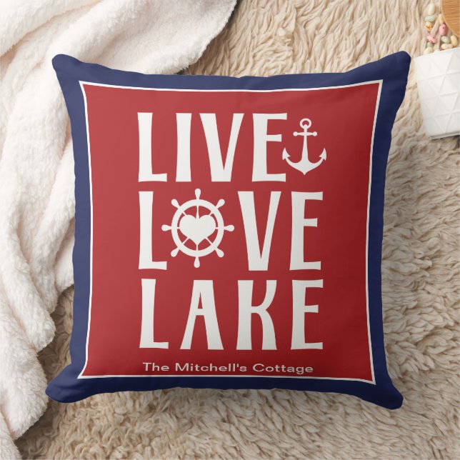 Live Love Lake - Scheeps Valentijnsdag Door Kussen (Deken)
