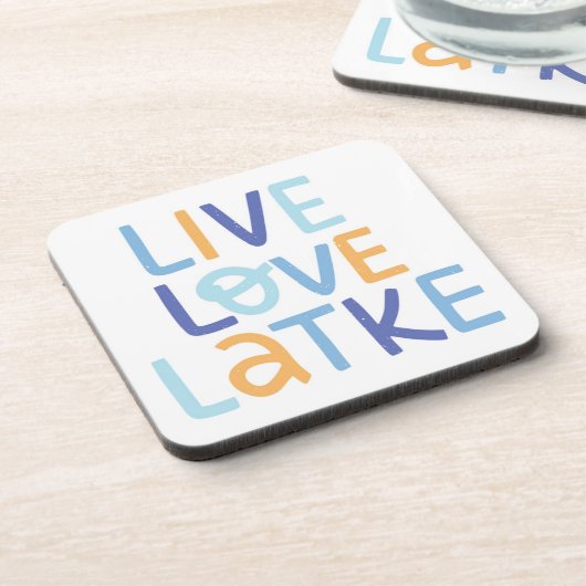 Live Love Latke Hanukkah Design Bier Onderzetter (Linkerzijde)