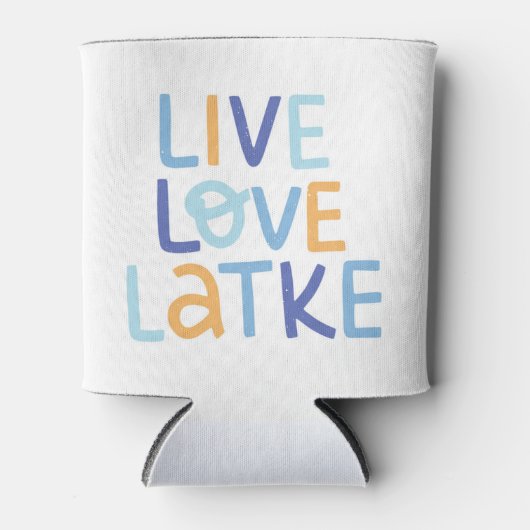 Live Love Latke Hanukkah Design Blikjeskoeler (Voorkant)