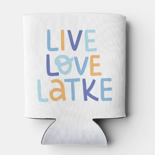 Live Love Latke Hanukkah Design Blikjeskoeler (Achterkant)