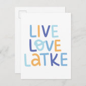 Live Love Latke Hanukkah Design Briefkaart (Voorkant / Achterkant)