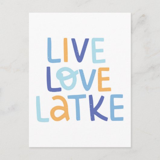 Live Love Latke Hanukkah Design Briefkaart (Voorkant)