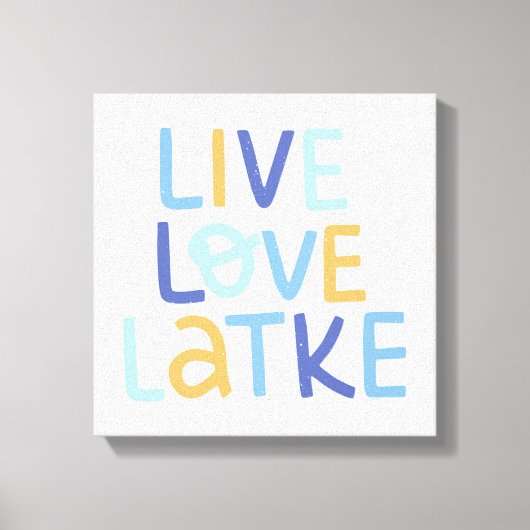 Live Love Latke Hanukkah Design Canvas Afdruk (Voorkant)