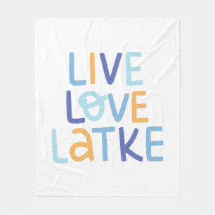 Live Love Latke Hanukkah Design Fleece Deken
