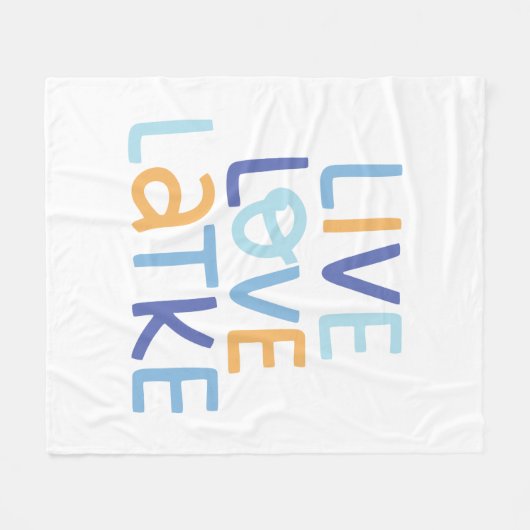 Live Love Latke Hanukkah Design Fleece Deken (Voorkant (Horizontaal))