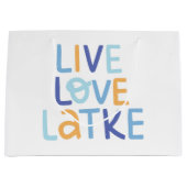 Live Love Latke Hanukkah Design Groot Cadeauzakje (Voorkant)