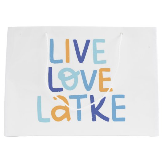 Live Love Latke Hanukkah Design Groot Cadeauzakje (Voorkant)