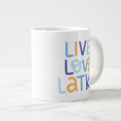 Live Love Latke Hanukkah Design Grote Koffiekop (Voorkant rechts)