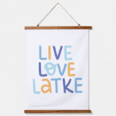 Live Love Latke Hanukkah Design Hangend Wandkleed (Voorkant)