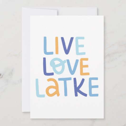 Live Love Latke Hanukkah Design Kaart (Voorkant)