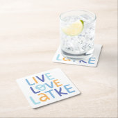 Live Love Latke Hanukkah Design Kartonnen Onderzetters (Insitu)
