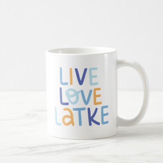 Live Love Latke Hanukkah Design Koffiemok (Rechts)
