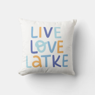 Live Love Latke Hanukkah Design Kussen