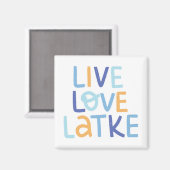 Live Love Latke Hanukkah Design Magneet (Voorkant / Achterkant)