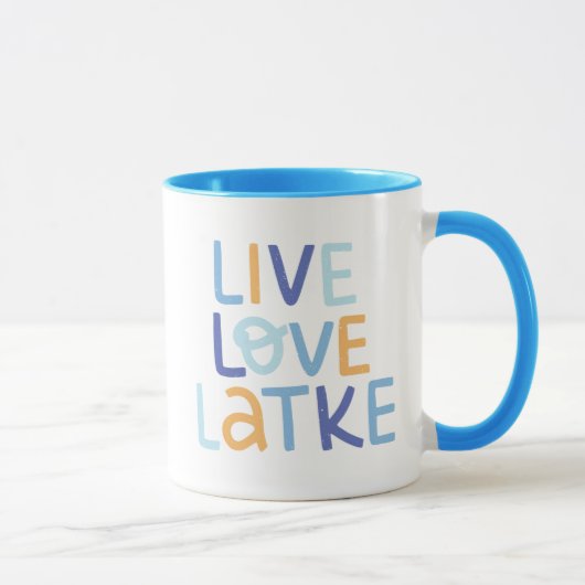 Live Love Latke Hanukkah Design Mok (Rechts)