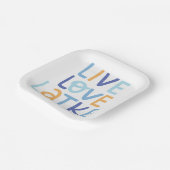 Live Love Latke Hanukkah Design Papieren Bordje (Gebogen)