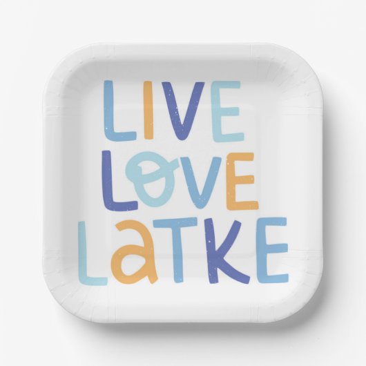 Live Love Latke Hanukkah Design Papieren Bordje (Voorkant)