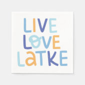Live Love Latke Hanukkah Design Servet (Voorkant)