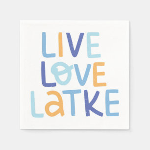 Live Love Latke Hanukkah Design Servet