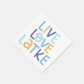 Live Love Latke Hanukkah Design Servet (Hoek)