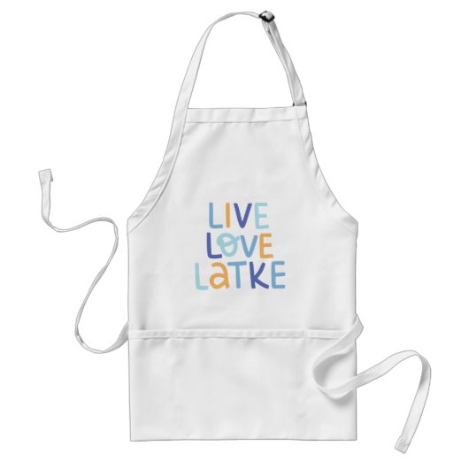 Live Love Latke Hanukkah Design Standaard Schort (Voorkant)