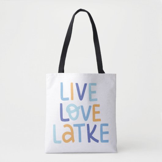 Live Love Latke Hanukkah Design Tote Bag (Voorkant)