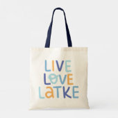 Live Love Latke Hanukkah Design Tote Bag (Achterkant)