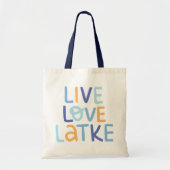 Live Love Latke Hanukkah Design Tote Bag (Voorkant)