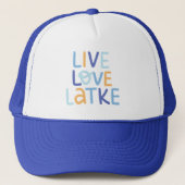 Live Love Latke Hanukkah Design Trucker Pet (Voorkant)