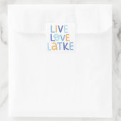 Live Love Latke Hanukkah Design Vierkante Sticker (Tas)