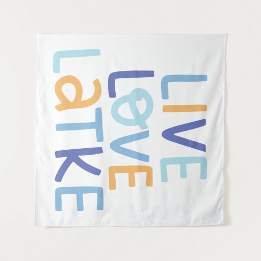 Live Love Latke Hanukkah Design Wandkleed (Voorkant (horizontaal))