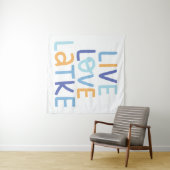 Live Love Latke Hanukkah Design Wandkleed (In Situ (horizontaal))