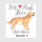 Live Love Laugh a Golden Retriever Vinyl Sticker (Vel)