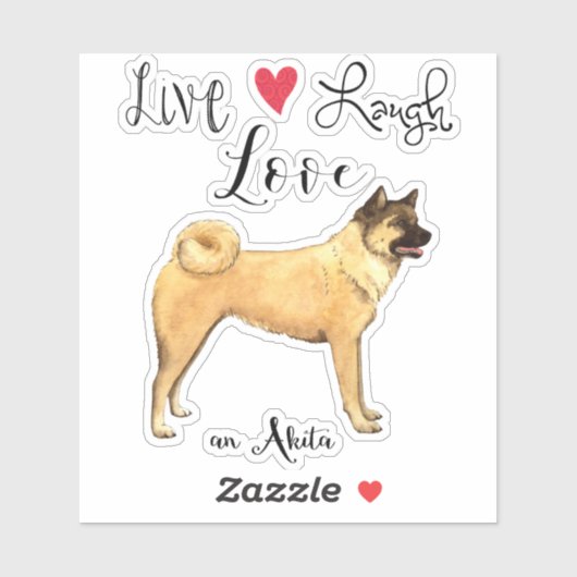 Live Love Laugh Akita Vinyl Sticker (Vel)