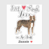 Live Love Laugh Am Staff Vinyl Sticker (Vel)