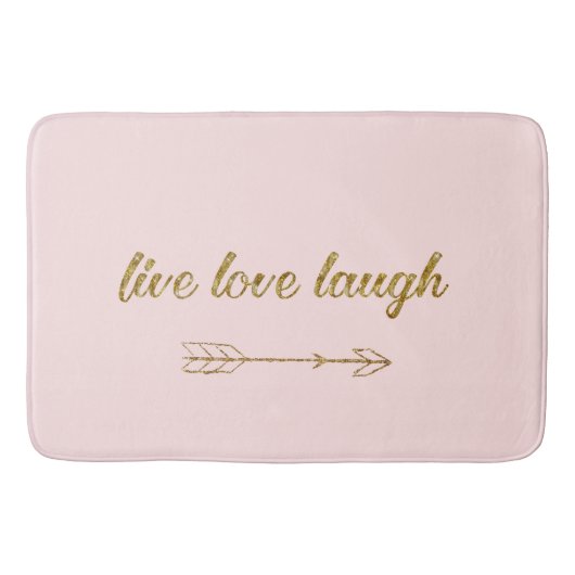 Live Love Laugh Arrow Gold Glitter Large Mat (Voorkant)