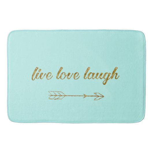 Live Love Laugh Arrow Gold Glitter Sparkle Large Badmat (Voorkant)