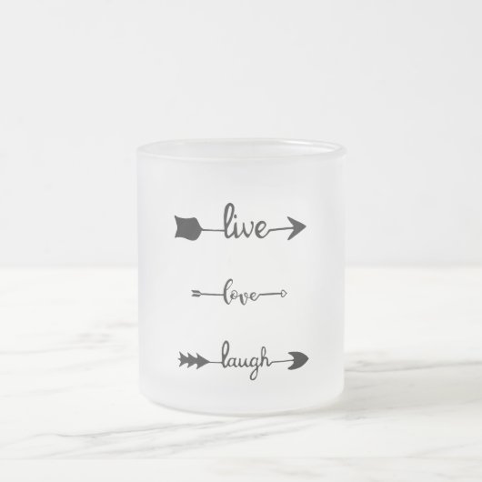 Live Love Laugh Arrows Matglas Koffiemok (Center)