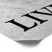 Live Love Laugh Black en White Gerber Daisy Poster (Hoek)