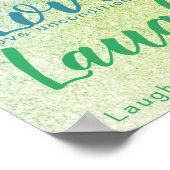 Live Love Laugh Blue Green Glitter Script Poster (Hoek)