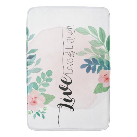 Live, Love, Laugh Boho Floral | Badmat (Voorkant Verticaal)