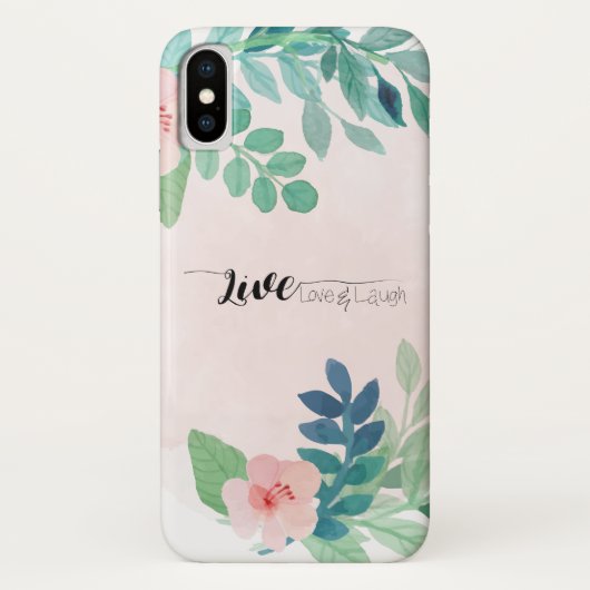 Live, Love, Laugh Boho Floral Waterverf Design Case-Mate iPhone Case (Achterkant)