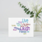 Live Love Laugh Briefkaart (Staand voorkant)