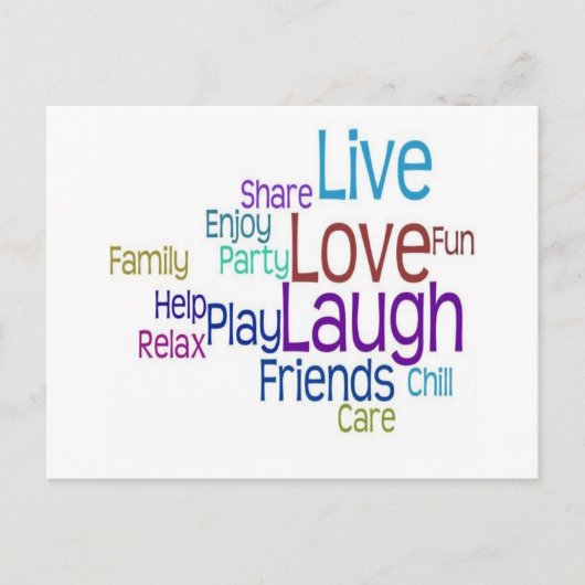 Live Love Laugh Briefkaart (Voorkant)