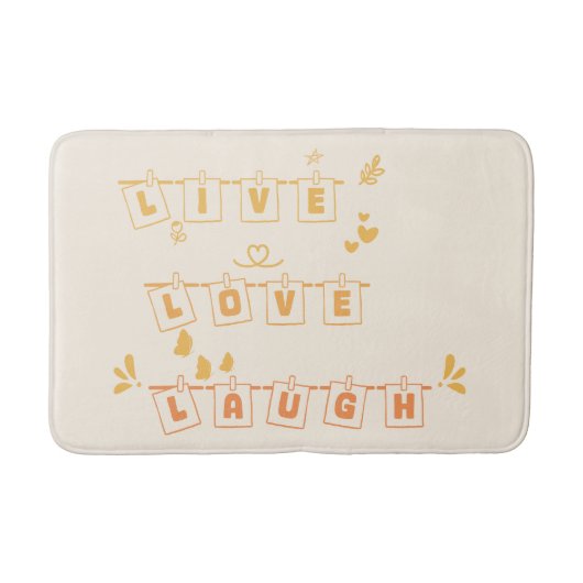 Live Love Laugh Cute Notedry Badmat (Voorkant)