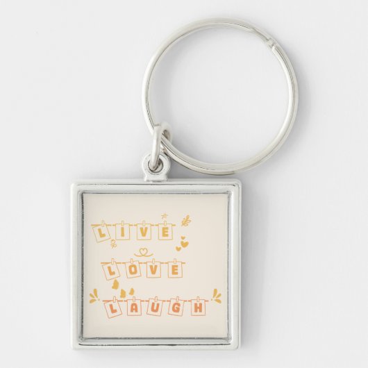 Live Love Laugh Cute Notedry Sleutelhanger (Voorkant)