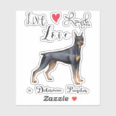 Live Love Laugh Doberman Pinscher Vinyl Sticker (Vel)