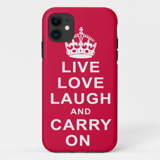 Live Love Laugh en Carry On iPhone 11 Hoesje