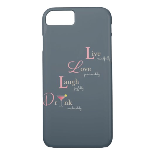 Live Love Laugh en Drink cocktail Case-Mate iPhone Case (Achterkant)