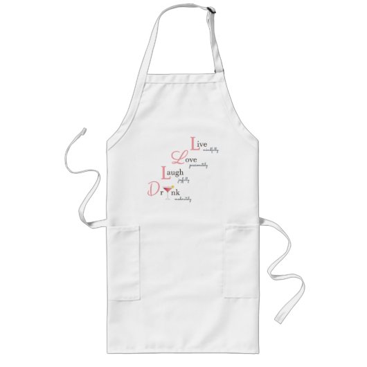 Live Love Laugh en Drink cocktail Lang Schort (Voorkant)